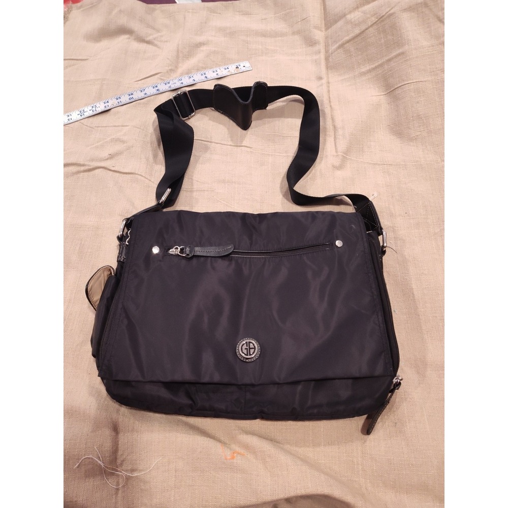 Giani Bernini Messenger‎ Bag Black Nylon With Strap 15"x11"x3"